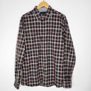 FILSON Black Windowpane Plaid Button Down Shirt Size XL Cotton Western Classic